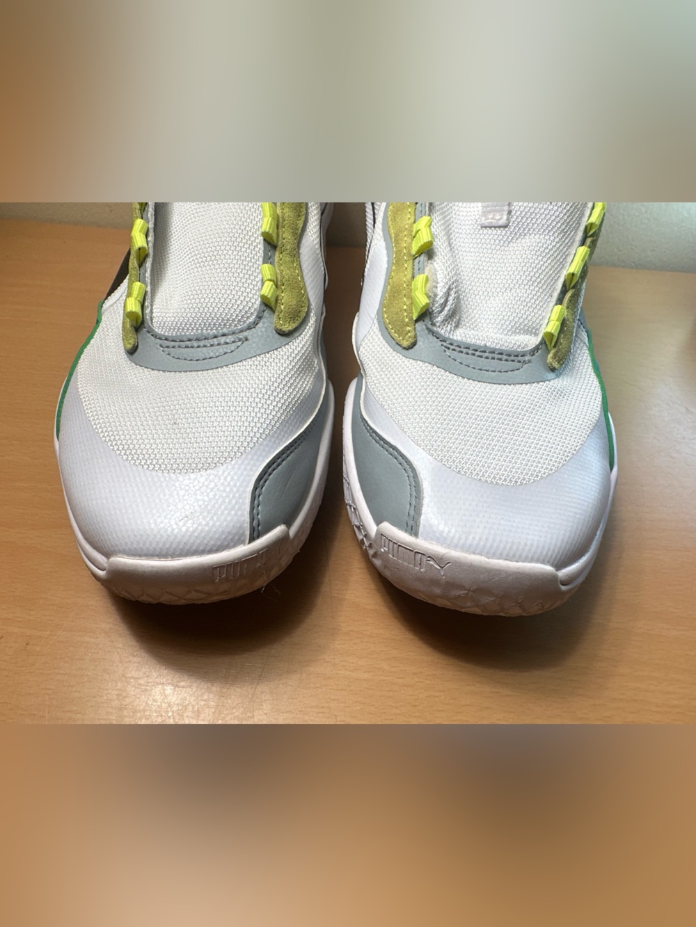 Puma Playmaker Pro White Fiery Coral Lime Men’s Shoes Size 13 - Picture 3 of 12